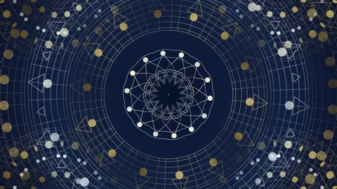 Geometric patterns with circles and lines on a dark background Stock Footage 337233992