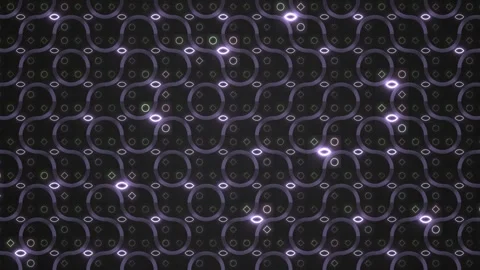 Geometric patterns with circles and wavy lines on dark Stock Footage 339304340
