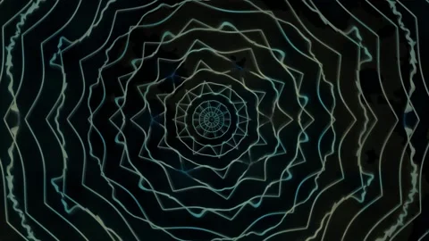 Geometric patterns with concentric lines in dark background Stock Footage 340020642