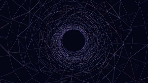 Geometric patterns create depth in abstract tunnel scene Stock Footage 340153045