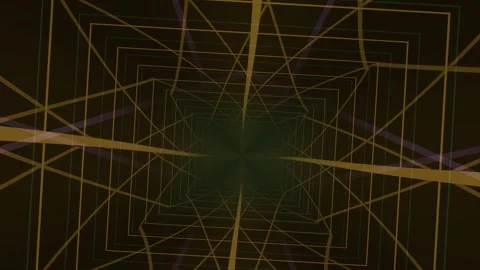 Geometric patterns create a sense of depth in a dark space Stock Footage 340295551