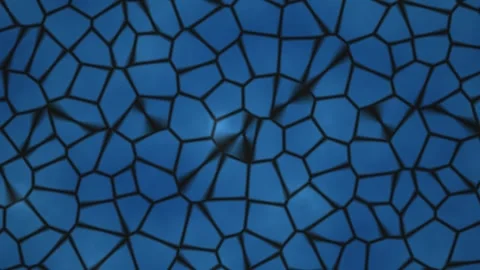 Geometric patterns create a textured surface in blue hues Stock Footage 338180918