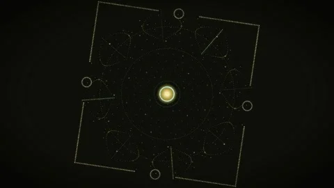 Geometric patterns on a dark background with glowing elements Stock Footage 337233597