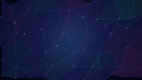 Geometric patterns form a network design in dark tones Stock Footage 336994453