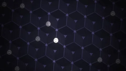 Geometric patterns form shapes in moving dark background Stock Footage 339293539