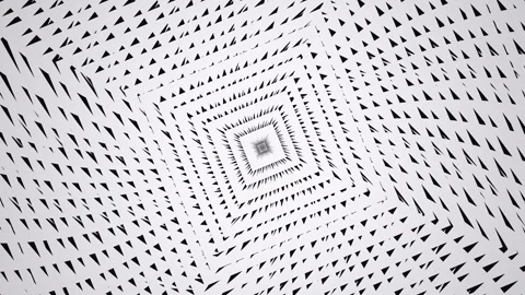 Geometric patterns form a spiral shape in black and white Stock Footage 339373125