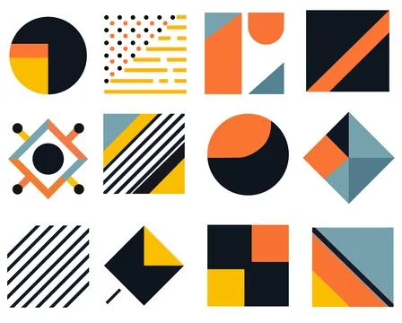 Geometric Patterns Forming Abstract Designs, Minimalist Background Stock Illustration