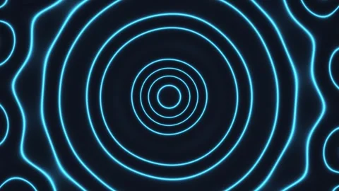 Geometric patterns with glowing blue circles on a dark Stock Footage 337952487