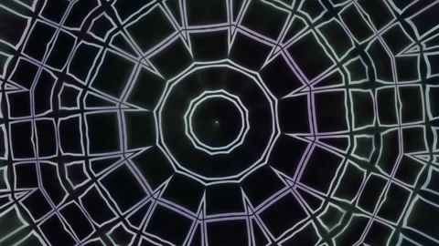 Geometric patterns with glowing lines on a dark background Stock Footage 339867385