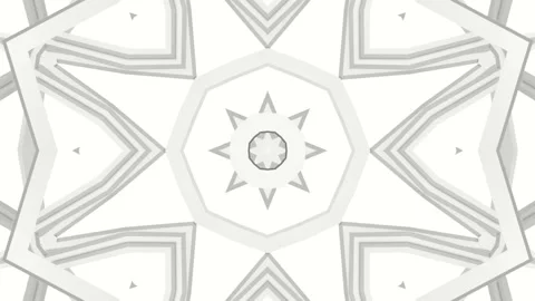 Geometric patterns in gray. abstract kaleidoscope background. 3D rendering Stock Footage 94830348
