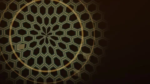 Geometric patterns with hexagonal shapes in dark background Stock Footage 339585745