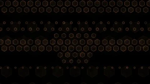 Geometric patterns with hexagons and circles in dark colors Stock Illustration