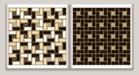 Geometric patterns with jewelry chains, beads Stock Illustration