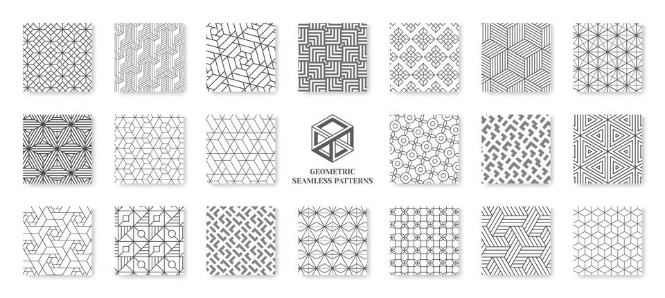 Geometric patterns. Modern background design or ornamental fabric tile. Abstract Stock Illustration