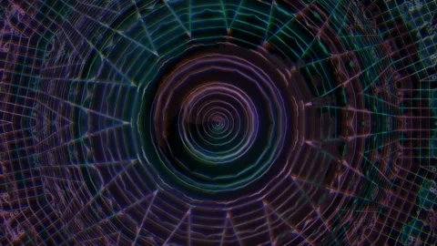 Geometric patterns move in a circular design with vibrant Stock Footage 339868274