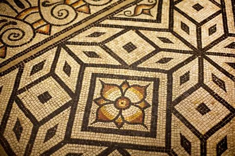 Geometric patterns of an old tiling Stock Photos