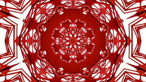 Geometric patterns of red color. abstract background. 3D rendering Stock Footage 94830356