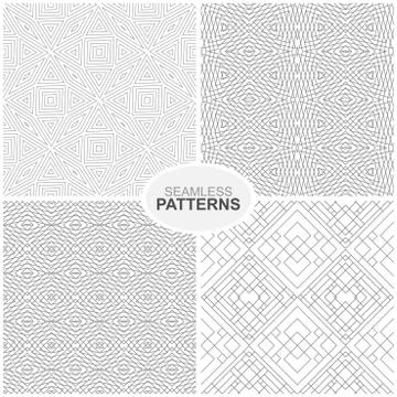 Geometric patterns - seamless vector collection. Illustrazione stock