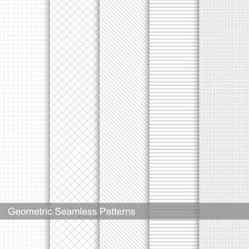 Geometric patterns - seamless vector collection. Illustrazione stock