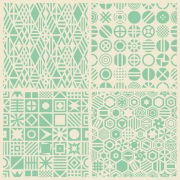 Geometric patterns set. Stock Illustration