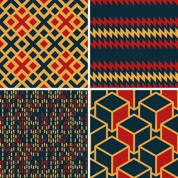 Geometric patterns set Stock Illustration