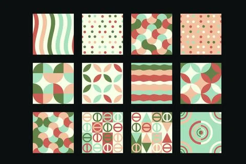 Geometric patterns set Stock Illustration
