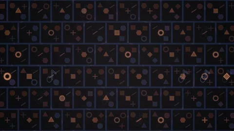 Geometric patterns with shapes and lines in a dark Stock Footage 339327087