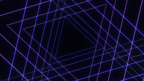 Geometric Patterns in Vibrant Neon: A Dynamic Visual Experience Stock-Footage 294143012