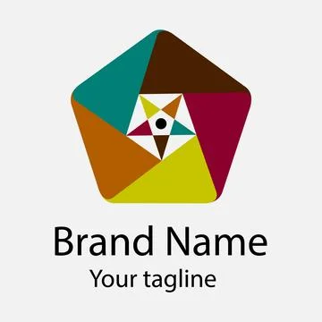 Geometric Pentagonal Abstract Logo Stock Illustration