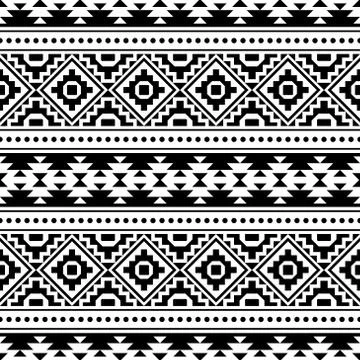 Geometric Persian Ethnic Pattern Illustration design with black and white col Stock Illustration