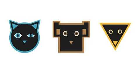 Geometric pets 库存插图