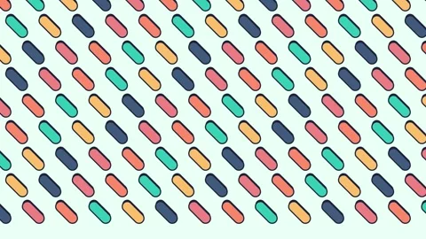 Geometric pill shapes with shadows flipping in waves Vídeo Stock 348296480