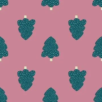 Geometric pine tree seamless pattern. Christmas tree background. Stock Illustration