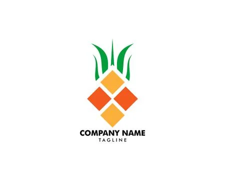 Geometric Pineapple Fruit Logo Design Symbol Illustration Stock Illustration