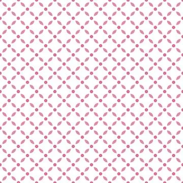 Geometric Pink Flower Seamless Pattern Vector Stock Illustration