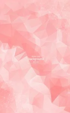 Geometric Pink Polygonal background molecule and communication. Connected lin Stock Illustration