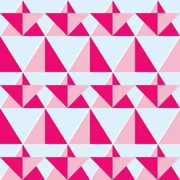 Geometric pink seamless pattern - flat design style Stock Illustration