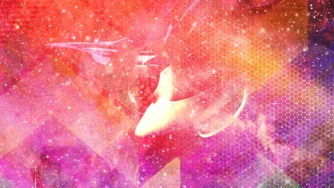 Geometric Pink Solar System with Rotating Stars Stock Footage 112677152