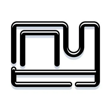 Geometric pipeline lines creating a simple abstract icon Illustrazione stock