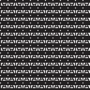 Geometric pixel art knitting pattern design in black and white for fashion .. Stock Illustration
