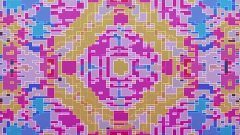 Geometric Pixel Evolution Geometric Symmetry Motion Background Loopable Stock Footage 300064883