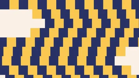 Geometric pixelated checkered pattern with navy and gold squares Stock Illustration