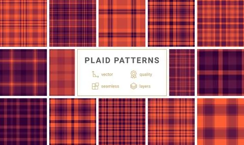 Geometric plaid pattern collection in bold colors, ideal for textile, cloth.. Stock Illustration