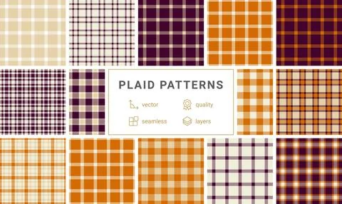 Geometric plaid pattern collection in bold colors, ideal for textile, cloth.. Stockillustratie