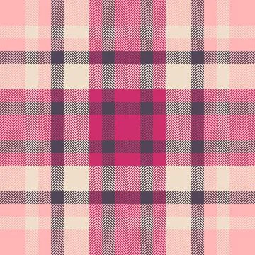 Geometric plaid pattern with herringbone texture. A seamless design in pinks, イラスト素材