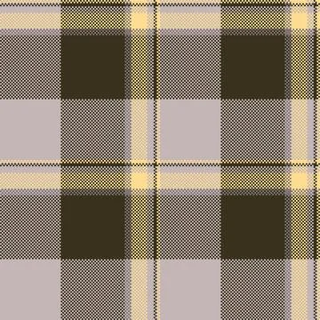 Geometric plaid pattern. Pixelated seamless texture in neutral tones brown, b Stock Illustration