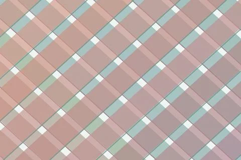 Geometric plaid pattern in soft pink, mint, and white creates a calm, styli.. Illustrazione stock