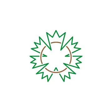 Geometric plane leaf with a ring in the middle. Vector Illustrazione stock