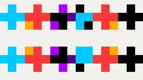 Geometric Plus Sign Pattern Seamless Colorful White Background Stock Illustration