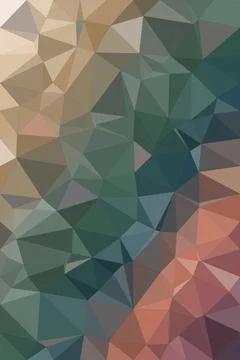 A geometric polygon abstract background with teal, beige, and coral facets,.. Illustrazione stock
